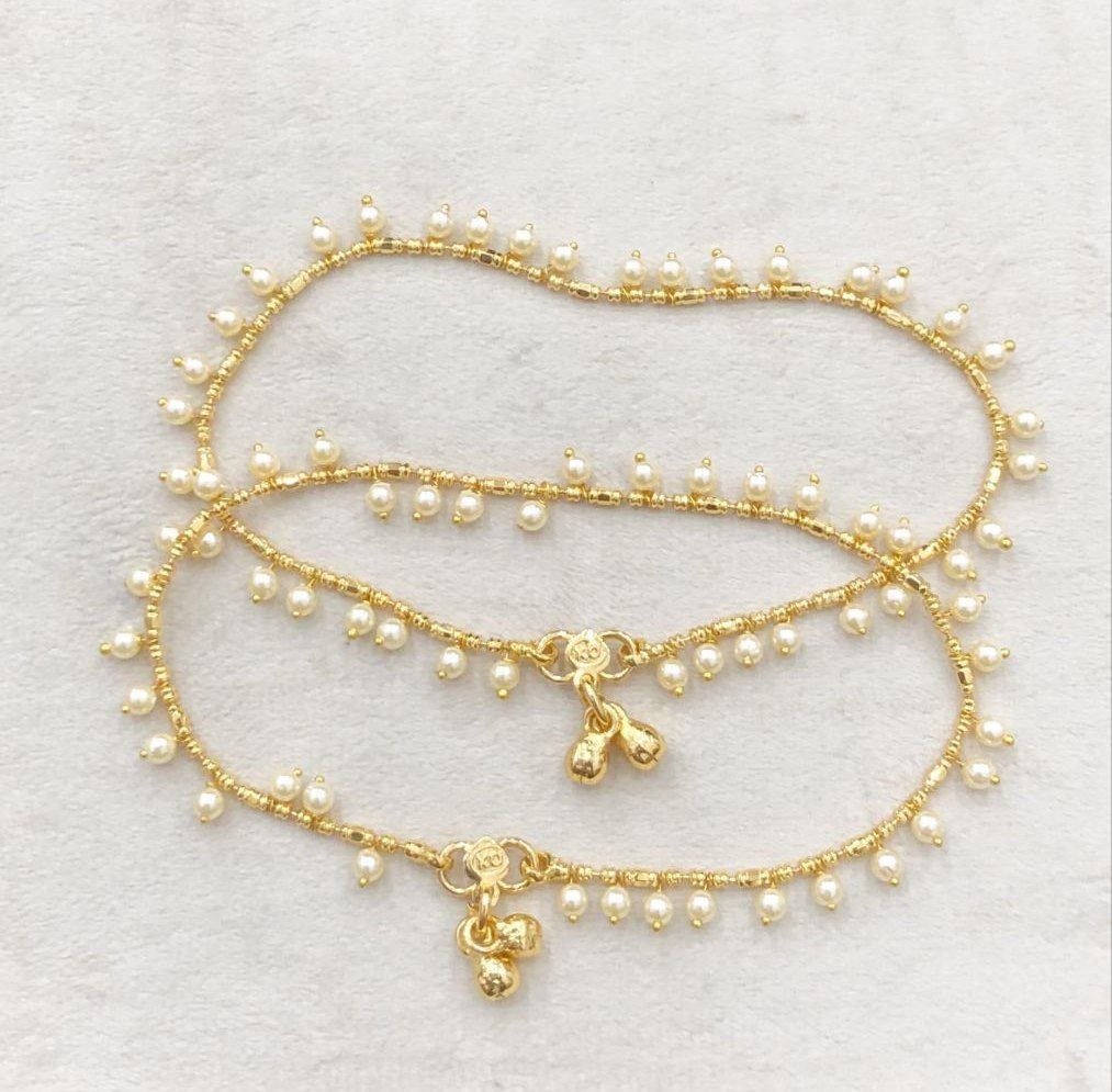 Golden Dew Pearl Anklets